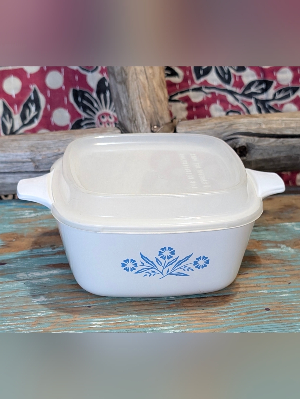 Vintage Corningware Storage Container W Lid Cornflower Blue Design